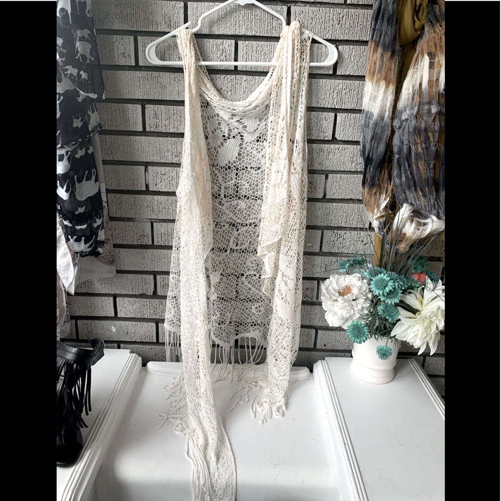 Asymmetrical boho shawl